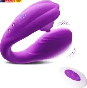 Remote Control Vibrator for Couples with 10 Tongue Licking and Vibration Modes,F