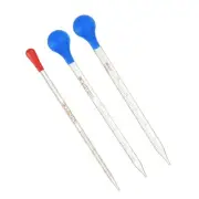 Graduated Pipettes, 3 Pack 1ml/5ml/10ml Glass Pipette with Bulb