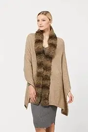 McDonald Possum Merino Fur Womens Shrug Wrap - Mocha