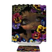 The Language of Flowers Pansies Girl Shower Curtain