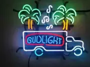 Lorry Truck Palm Trees Music Note 24"x20" Neon Sign Light Lamp Glass Visual EY