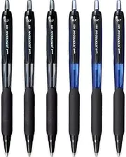 uni-ball Jetstream SXN-101-7N Retractable Rollerball Pens - 0.7mm Nib Tip - Black & Blue Ink - Pack of 6