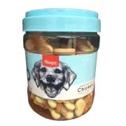 Wanpy Chicken Jerky & Biscuit Twists 454g Jar - Dog Treats / Training Reward