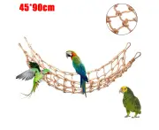 Pet Bird Parrot Climbing Hanging Rope Swing Hammock Net Game Play Gym Cage Toy