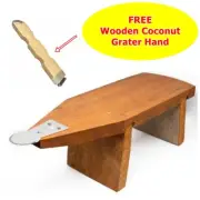 Coconut Scraper Portable Stool Blade Shredder Kitchen + FREE Wood Grater Hand