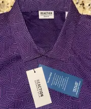 Kenneth Cole Reaction Men’s Geometric All Day Flex Slim Fit L/S Shirt Size L NWT