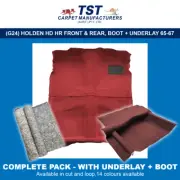 MOULDED CAR CARPET FITS (G24P) HOLDEN HD HR FRONT & REAR & BOOT + UNDERLAY 65-67