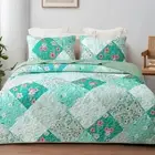 Reversible Patchwork Quilts King Size, Lightweight Boho Printed Bedspreads Co...