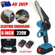 6" Chainsaw Portable Cutting Handheld Wood Cutter Electric Chainsaws Cordless
