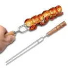 10pcs 2 Prong BBQ Skewers Reusable Grilled Fork Barbecue Needle Sausage