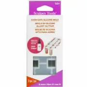 Sculpey 3pc Oven Safe Silicone 3D Jewelry Mold - Use with Liquid Sculpey