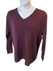 Women's Lightweight Long-Sleeve V-Neck Sweater Sz 2X Burgundy Amazon Essentials