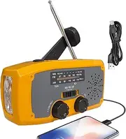 Solar Powered Radio - Portable Radio Hand Crank Charger,Crank Radios, Hand Crank Flashlight for Backpack, Bag Or Vehicle, Charges Smartphone, Weather Updates