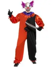 CL612 Cirque Sinister Scary Bo Bo the Evil Clown Horror Mens Halloween Costume