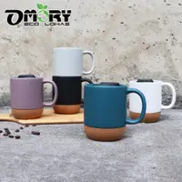 在飛比找松果購物優惠-【OMORY】日式防滑軟木陶瓷馬克杯/咖啡杯-380ml-多