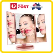 Tri-Fold Lighted Makeup Vanity Mirror with 21 LED Lights, LED Light Up Cosmetic