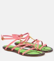 [Jacquemus] Jacquemus Embellished leather sandals AU 5 pink