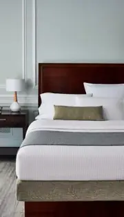 Flex Fit Full Box Spring Cover in dark stone color, Linen Texture, Hotel Bedding