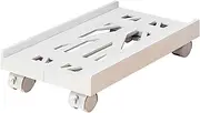 Adjustable Mobile CPU Stand with 4 Caster Wheels - Ventilated Computer Tower Holder for Gamers and Students - Fits Most PC Towers, Ideal Under Desk or Floor Cart (White)