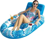 Inflatable Pool Swimming Bed, Inflatable Pool Air Mattress, Pool Lounger Floa...