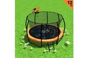 Kahuna Pro 12ft Trampoline with Mat, Reversible Pad, Basketball Set