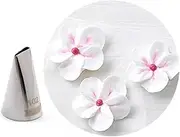 Stainless Steel Piping Tool Small Petal Decorating Nozzle Cream Bean Paste Flower Tip for Cupcakes, Begonias Ice Cream Pastry Nozzles