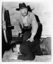 Lee J Cobb is knocked out by George Peppard in How The West Was Wo- Old Photo
