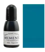 Tsukineko Memento Dye Water Based Ink REFILL Reinker 602 teal zeal Blue Green