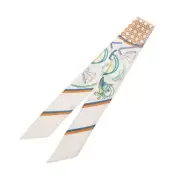 Unused Hermes Women s Scarf Multicolor White 100 Silk 054