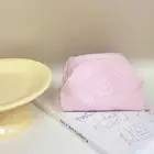 Pink Heart Cosmetic Bag Large Capacity Data Cable Storage Bag