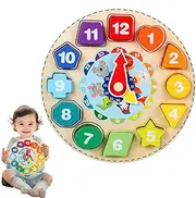 Rissunkv Shape Sorting Clock,Shape Matching Toy | Early Educational Learning Activity, Kindergarten Toy for Boys Girls Ages 3+