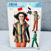 Simplicity 7614 Unlined Jacket and Loose Pants Misses Size 14 Jiffy Pattern