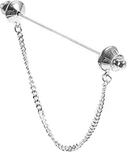 [MOBUTOFU] Classic Collar Bar for Men Decorative Shirt Pin Chain Men's Tie Pin Metal Brooch Pin Attire