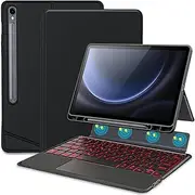 Backlit Touchpad Keyboard Case for Samsung Galaxy Tab S9 FE 5G 10.9 Inch/Galaxy Tab S9 11 Inch 2023, Backlight Multi-Angle Kickstand,Portrait/Landscape Stand Detachable Magnetic Cover Case