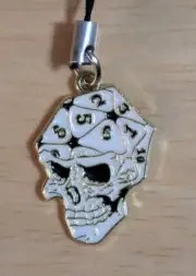 D20 Dice Skull Cell Phone Charm Bag Pendant