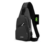 Waterproof One-Shoulder Messenger Bag-Sling Backpack Hiking Backpack,Black