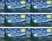 Van Gogh Starry Night ~ Edible 2D Fondant Cake 3 Strip Side Topper ~ D24656