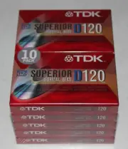 10x new TDK Superior D 120 min D120 vintage normal bias Tape for Cassette deck