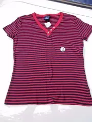 TOMMY HILFIGER WOMENS SHIRT MEDIUM NAUTICAL STRIPED Tee T-Shirt NEW $39