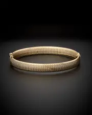 14K Italian Gold Textured Hinge Bangle