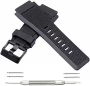 [Kevisae] 34mm * 24mm Rubber Silicone Watch Band Strap Compatible with Bell & Ross B&R BR-01 BR-03 92 Diver with Free Spring Bar Tool- Bell & Ross Watch Band