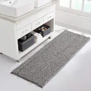 Light Grey bathroom rug, extra thick indoor outdoor durable doormat for front door