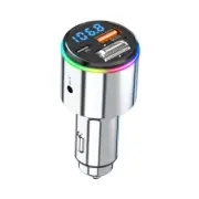 Bluetooth 5.3 FM Transmitter Stereo RGB Light Car MP3 Player QC3.0 Quick Charge (for: Kia)