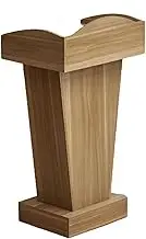 Lectern Podium Stand, Lecterns Minimalist Podium Stand with Drawers and Open Storage Lecterns Wood Conference Table Portable Teacher Podiums,Light Walnut