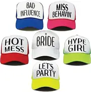 [Funky Junque] Trucker Hats Women Men Girls Baseball Cap Bachelorette Party Attire Foam Mesh Snapback Weekend Retro Funny