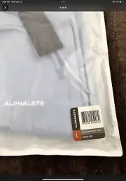 Alphalete Essential Core High Waisted Shorts -Ice Blue Size Large NWT