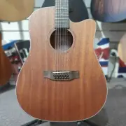 Martinez Natural Series Solid Mahogany Top 12 String Acoustic Electric Guitar