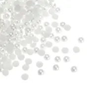 300pcs Flatback Pearls 8mm ABS Plastic Half Round Dome Pearls, White