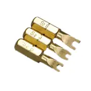 3 Sets U Shaped Screwdriver Bits 1/4 Inch Hex Shank Electroplating Bronze