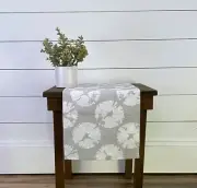 Gray Table Runner Sand Dollar Nautical Coastal Home Decor Linens Beach House